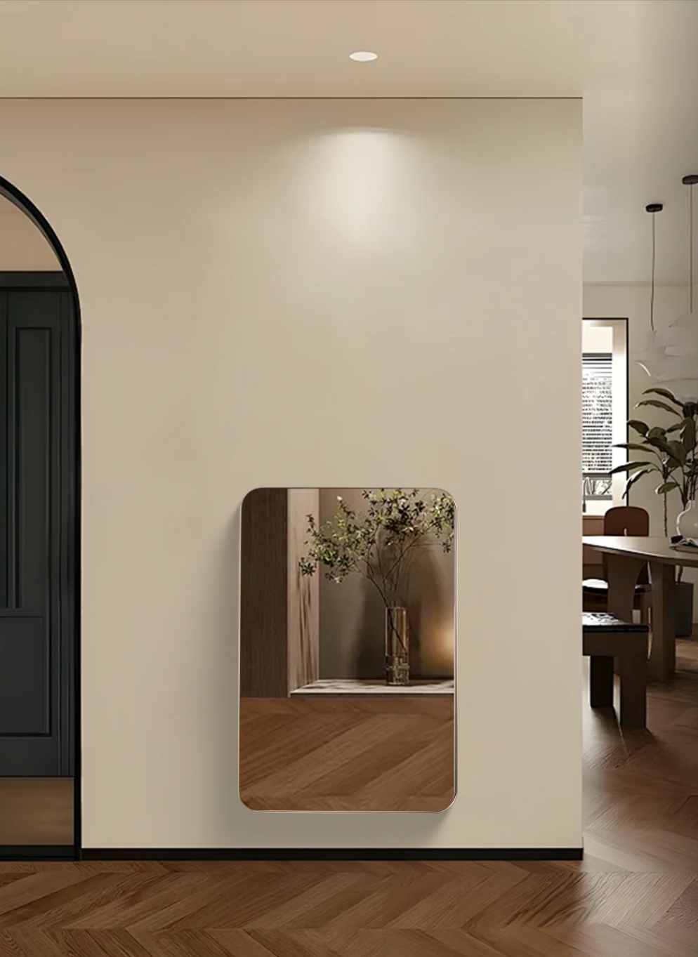 Low-base Floor Mirror