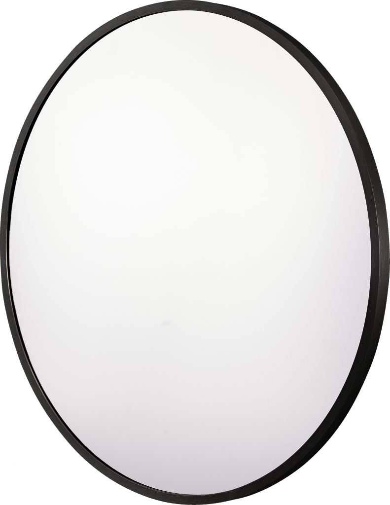 Round Black Framed Mirror