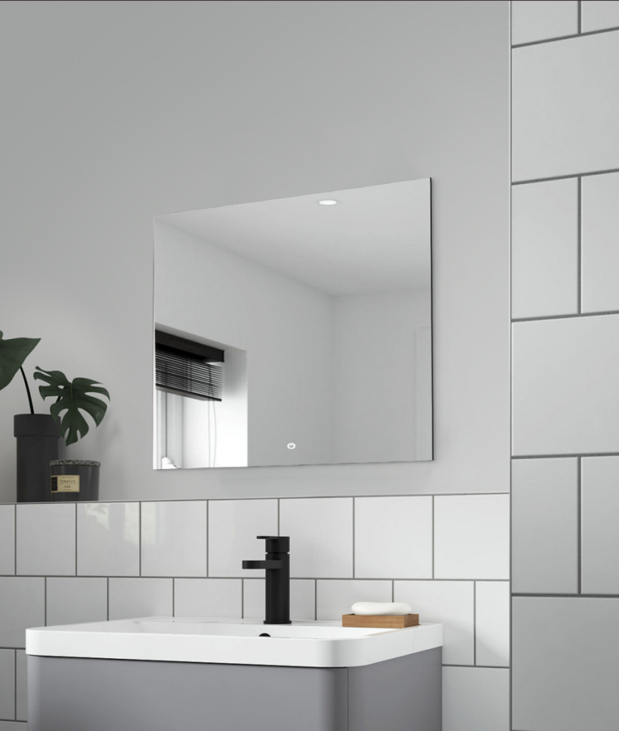 Straight Edge Frameless Bathroom Mirror