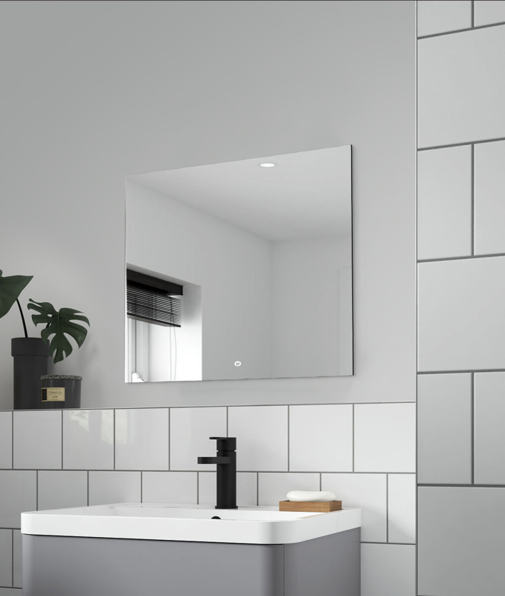 Straight Edge Frameless Bathroom Mirror
