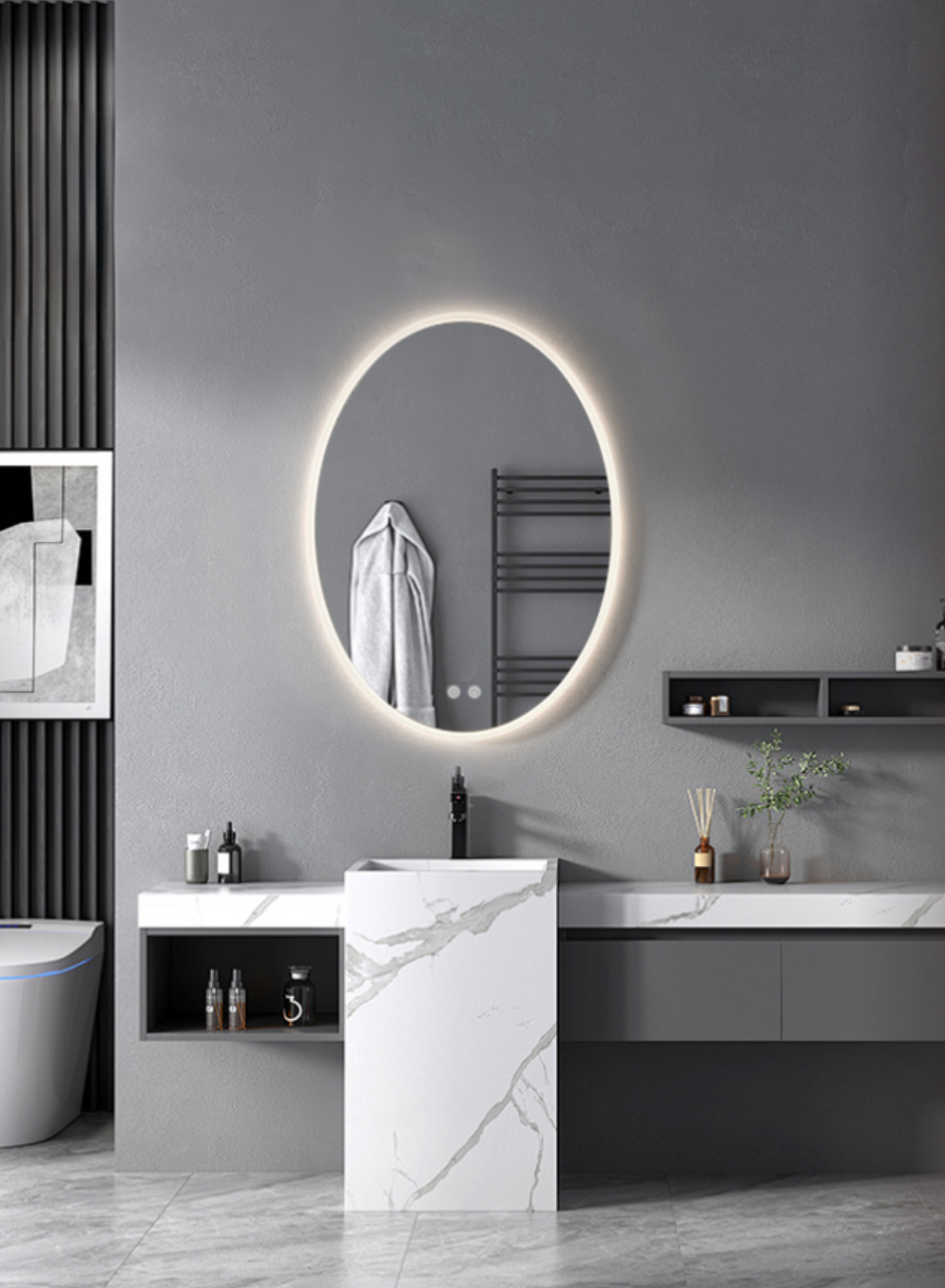LED oval lamp mirror
