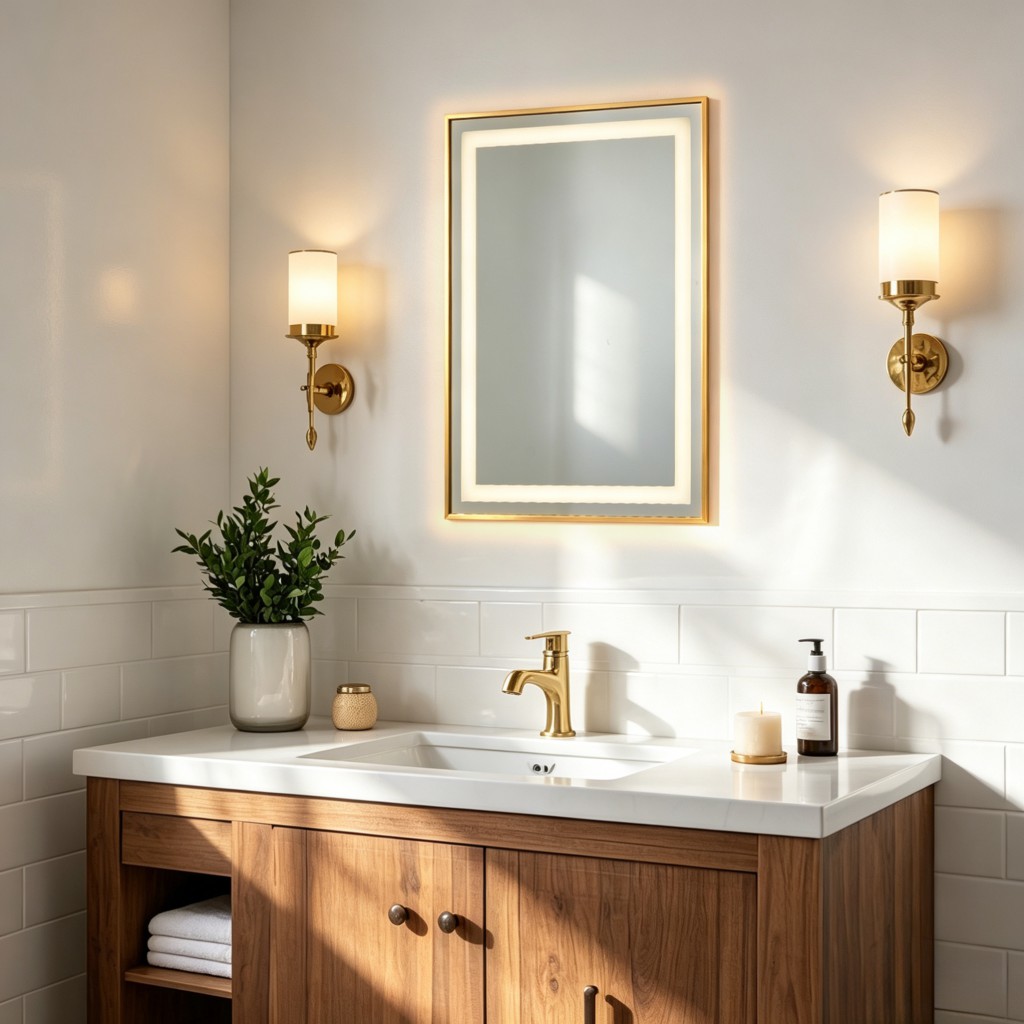LED square mirror light