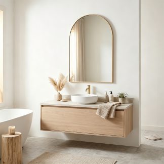 Arched Gold Framed Mirror
