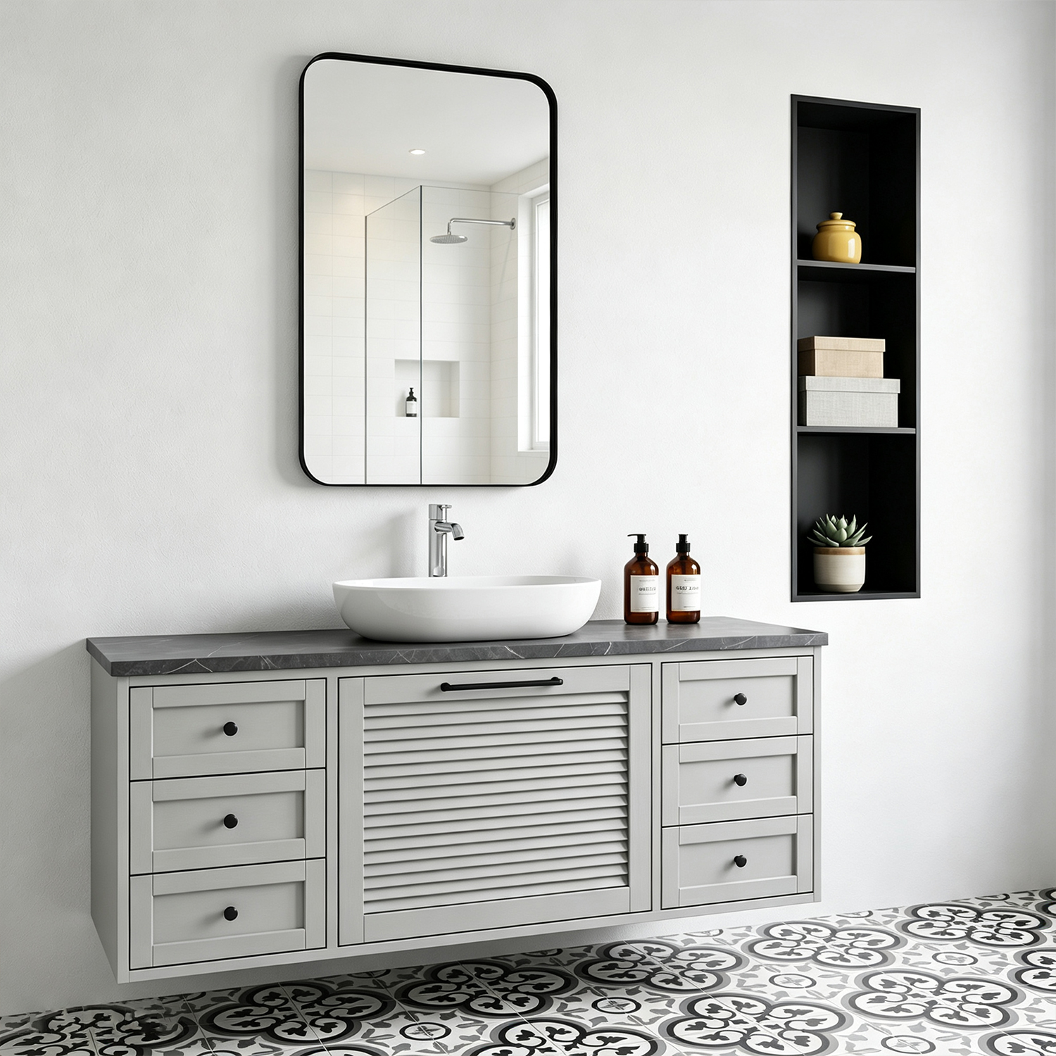 Low-base Floor Mirror