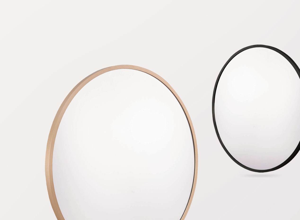 Framed Round Mirror